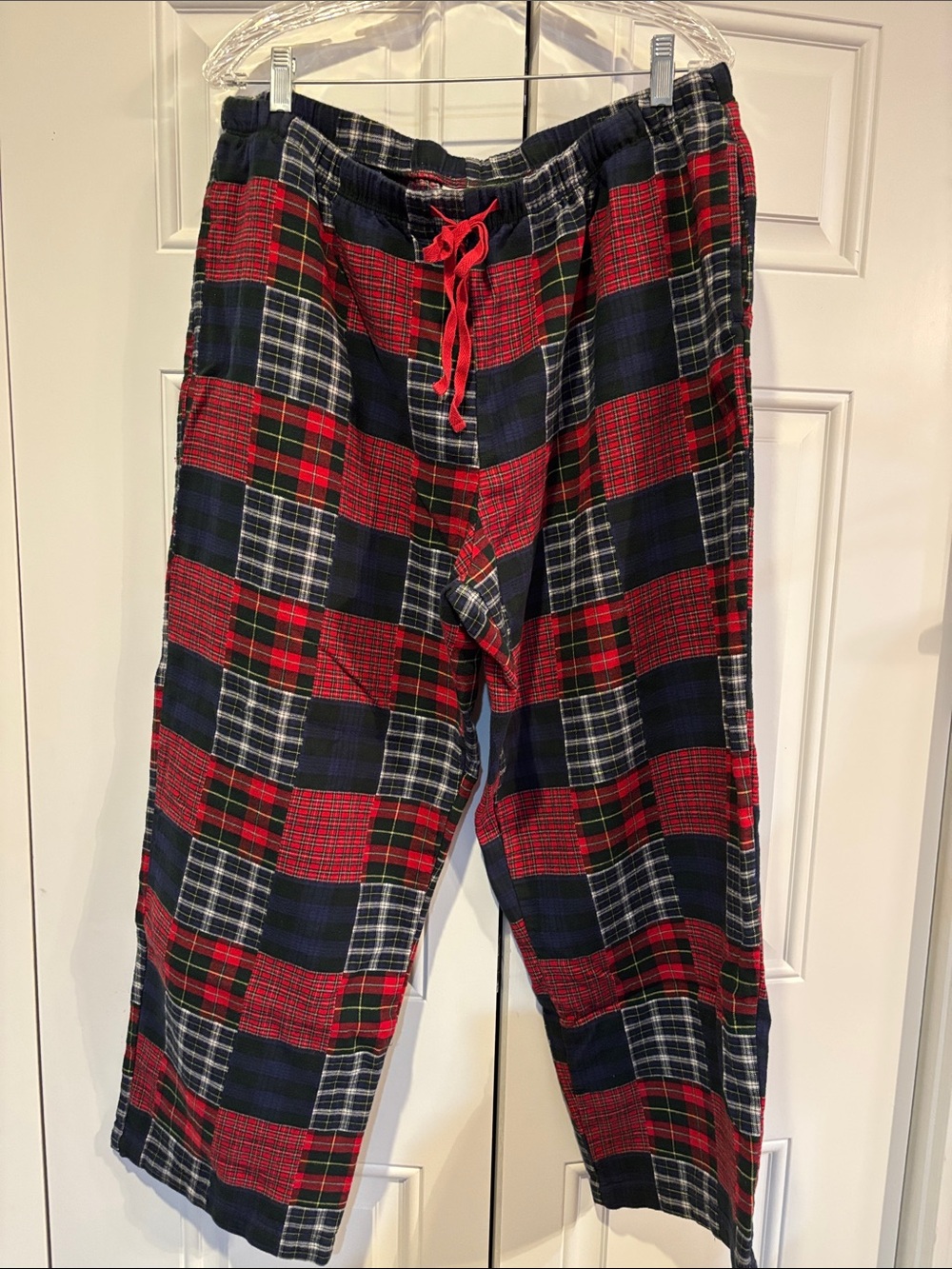 Plaid Red & Navy Women's Flannel Pajama Lounge Pants